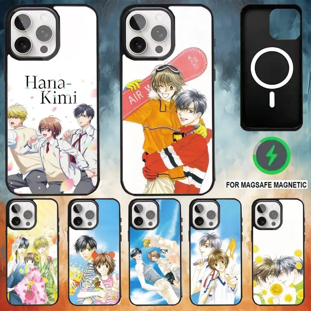 

Anime H-Hana Kimi Phone Case For iPhone 17 16 15 14 13 12 Pro Max Plus for Magsafe Mirror Wireless Magnetic Cover