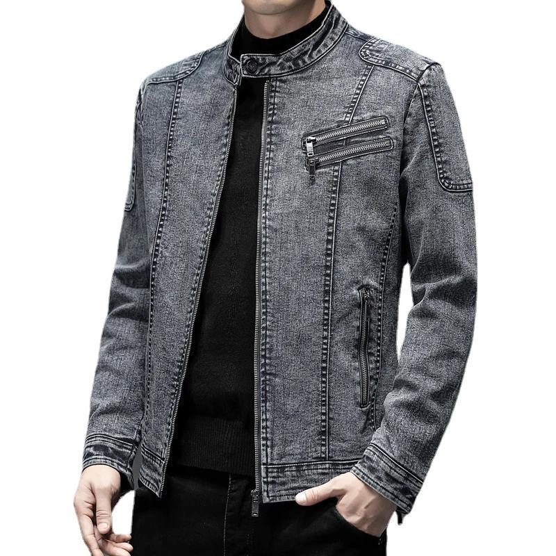 

Autumn Winter Men's Denim Jackets Fashion Man Retro Cotton Fleece Lined Jeans Coats Men Streetwear Cowboy Zipper Jacket Clothing