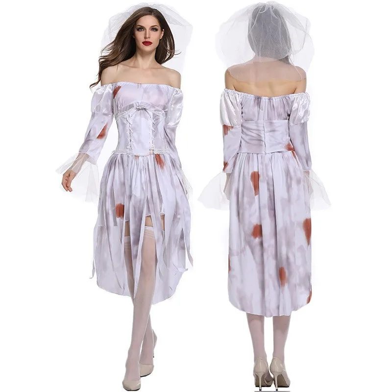 Costumes de mariée cadavre fantôme pour femmes, olympiques de sorcière vampire effrayants, robe pour femme, masplay Tim ade, vêtements d'Halloween, nouveau, 2023