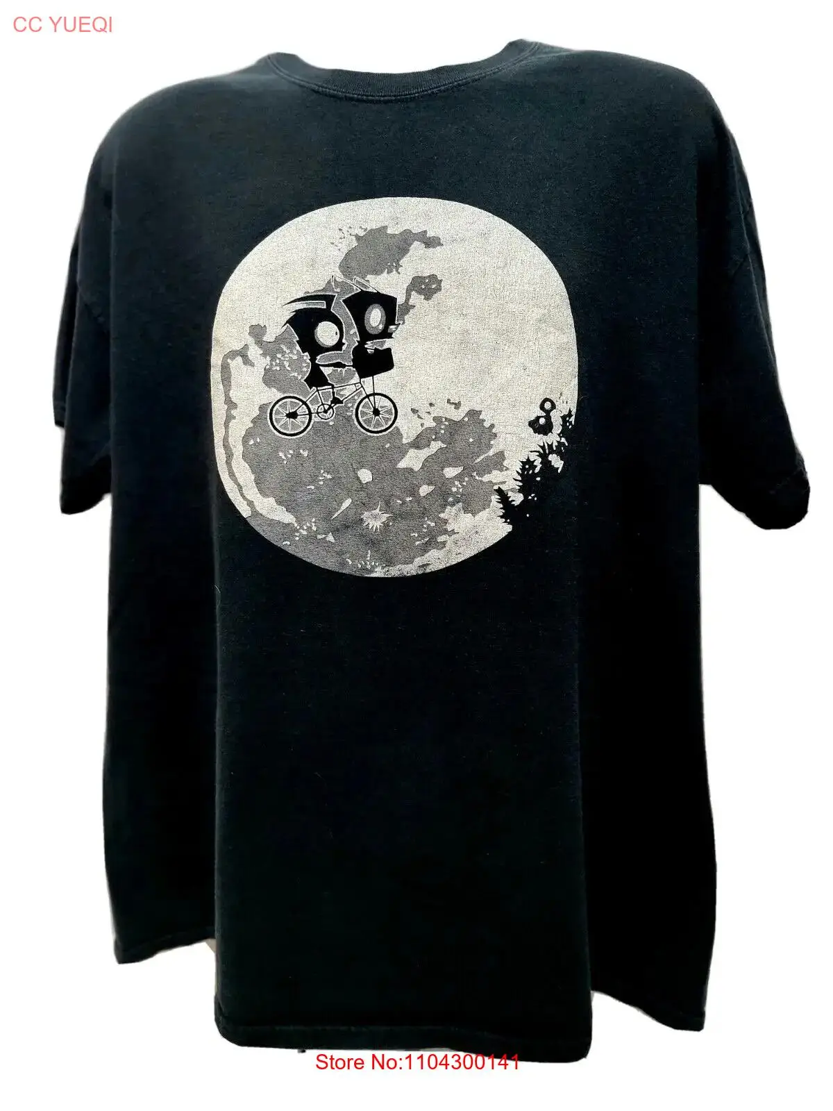 Dib And The ET Invader Zim Black Mens T Shirt Size XL long or short sleeves