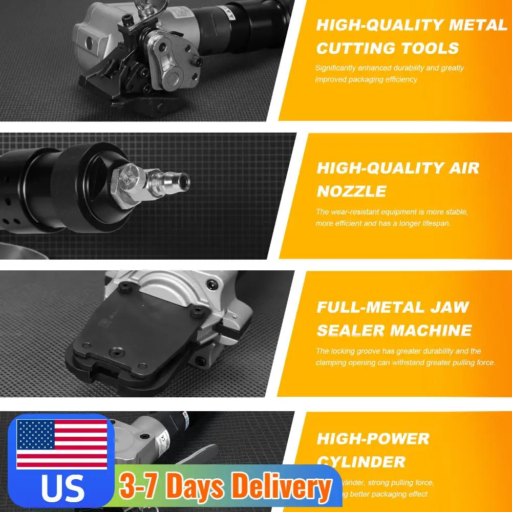 

Пневматический комбинированный инструмент для обвязки лентами, износостойкий автоматический обвязочный станок, экономящий труд, для стальных лент/железных листов и стреппинг-лент