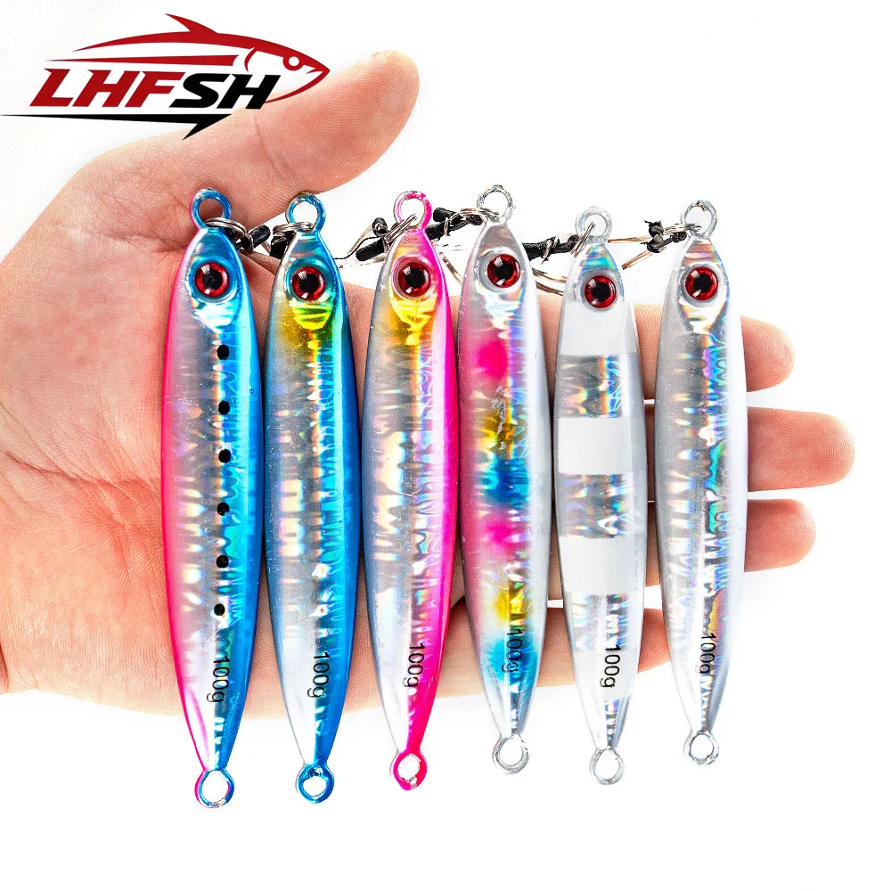 Leurre de pêche LHFSH Rattle Metal Jig 10g 20g 40g 60g 80g 100g pour jigging, lancer depuis le rivage, et pêche au swimbait – Nouveauté pour la pêche au bar en eau salée