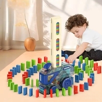 Automatic Electric Domino Train Set for Kids - Colorful Laying Car Educational Building Blocks Toy Gifts for Boys Girls