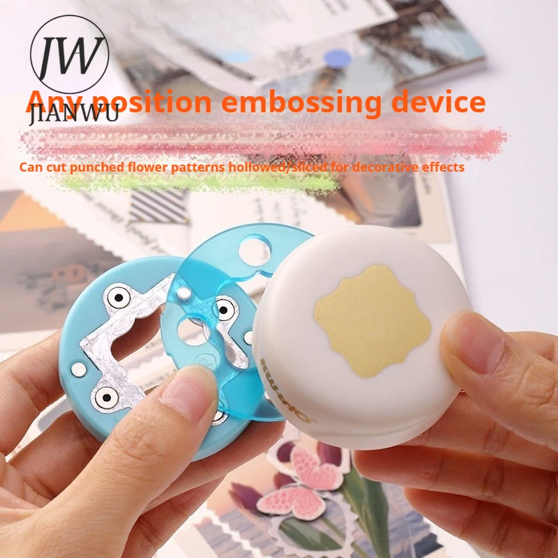 JIANWU Magnetic Embossing Device Hollow Paper Knife Material Collage Cutting Tools Creative Journal Student Supplies Stationery