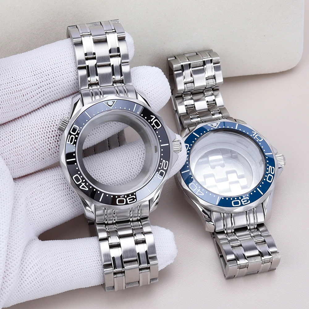 

Корпус для часов NH35 41 мм, водонепроницаемый, с браслетом, для Seamaster 300, совместим с механизмами NH35, NH36, NH34, прозрачная задняя крышка, циферблат 31 мм, запчасти для часов.