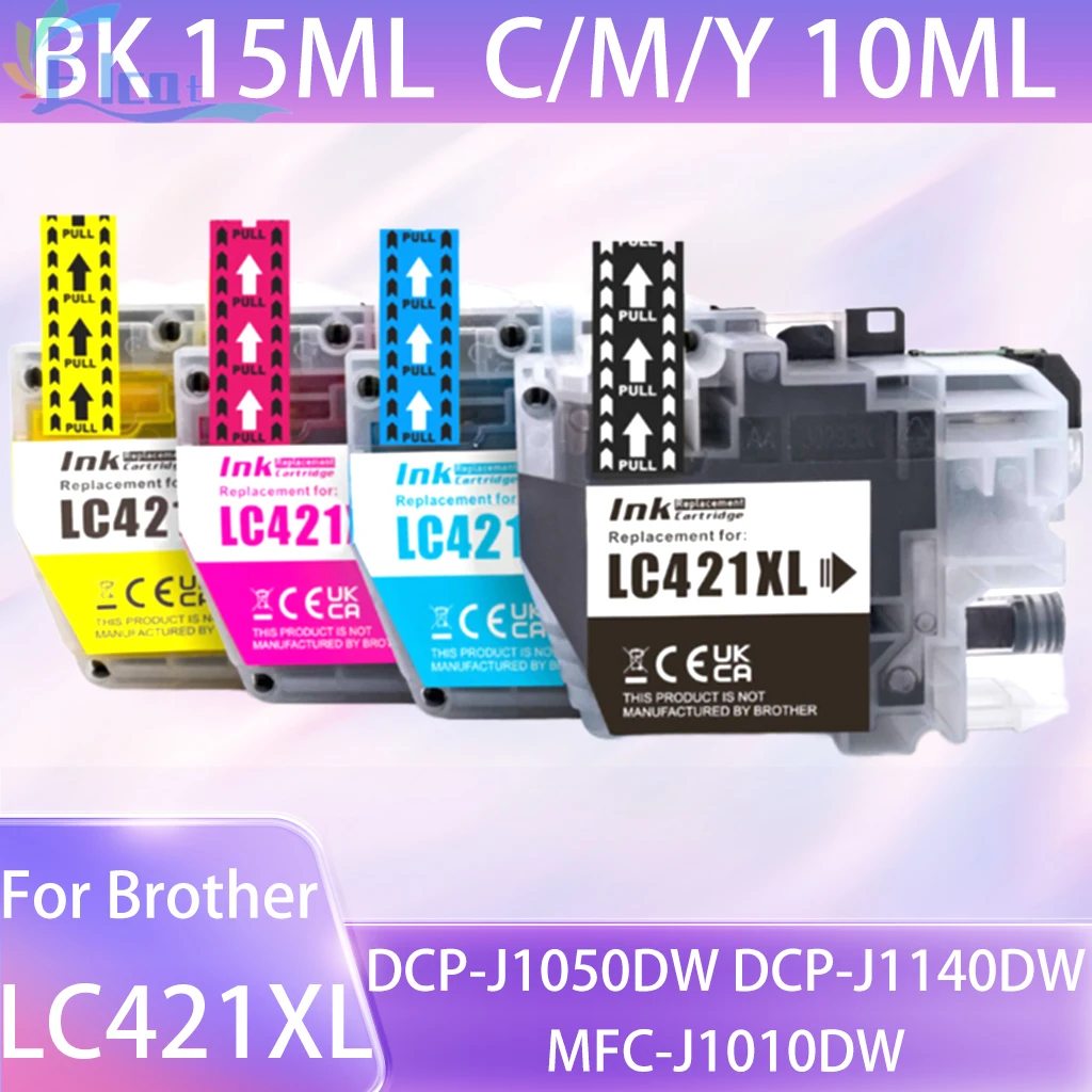 Cartucho de tinta LC421XL LC421 para impresora Brother LC421XL 421 Compatible con impresora Brother DCP-J1050DW MFC-J1010DW DCP-J1140DW