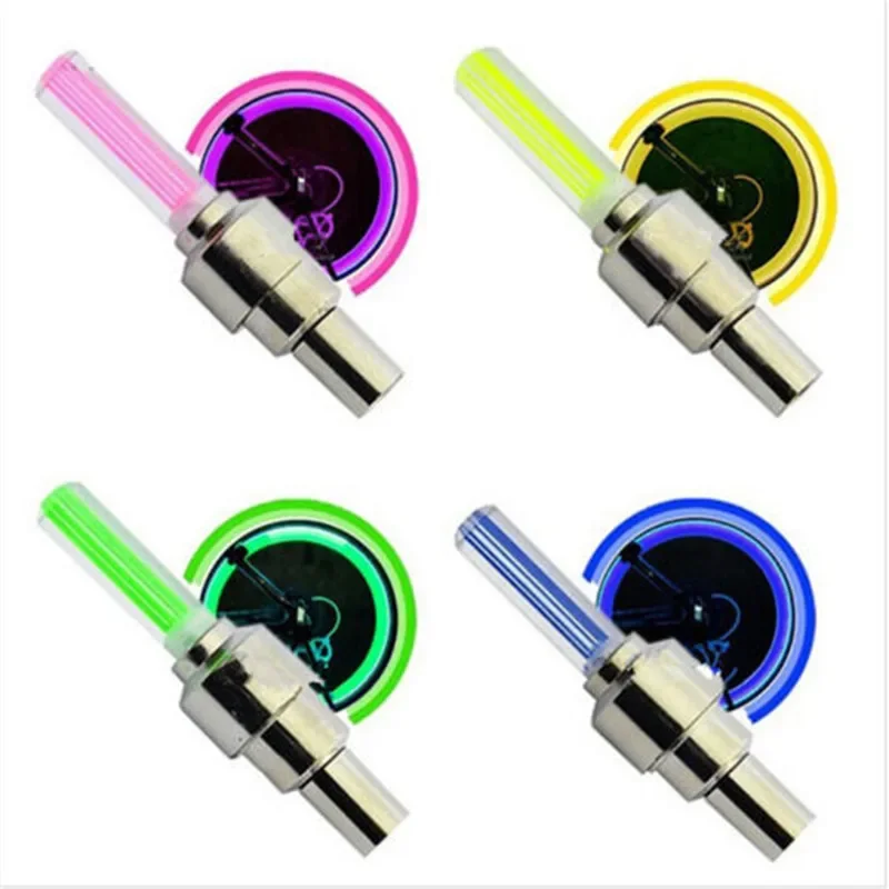 2/4Pcs Neon Motorcycle Tire Lights Bike LED Light Tire Valve Cap Flashlight Wheel Spoke Lightweight Car Motorcycle Accessories