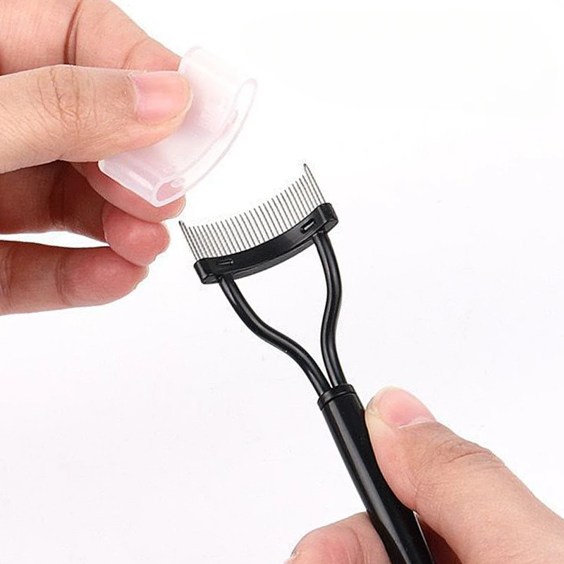 Eyelash Separator Metal Teeth Straight Eyelash Curler Beauty Makeup Stainless Eyelash Brush Comb Mascara Curl Makeup Tool