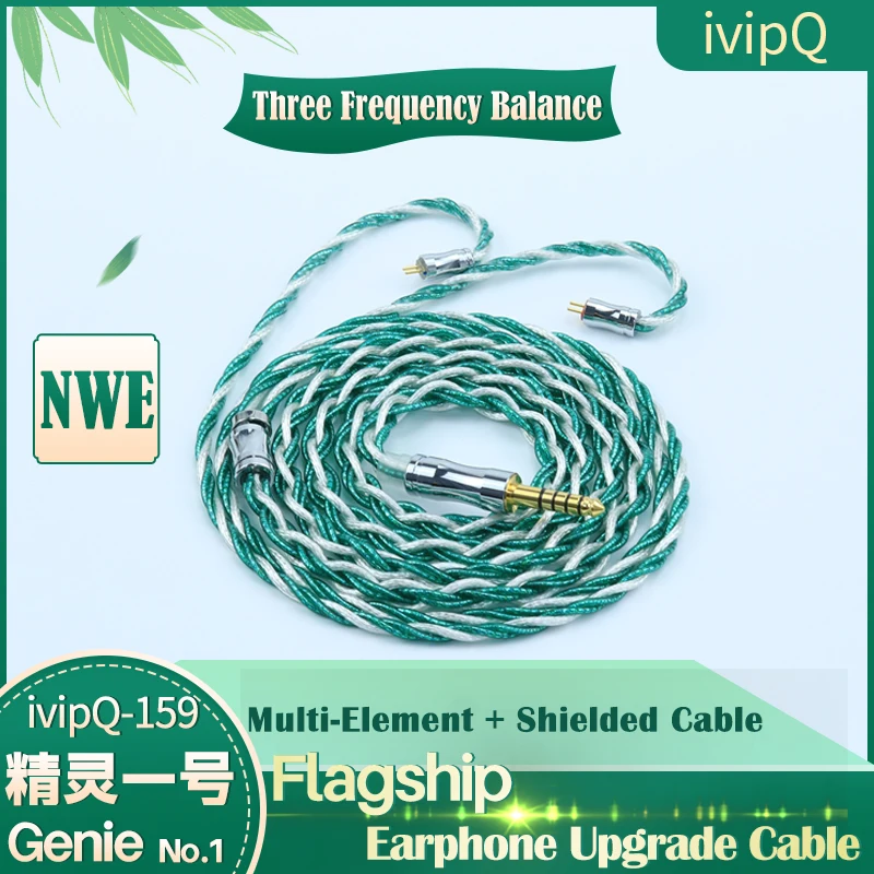 ivipQ Anti Interference Shielded Balanced Wire 2.5/3.5/4.4mm MMCX/2PIN 0.78/IE900/IE80/80S In-ea Earphone Cable for TANZU SE535