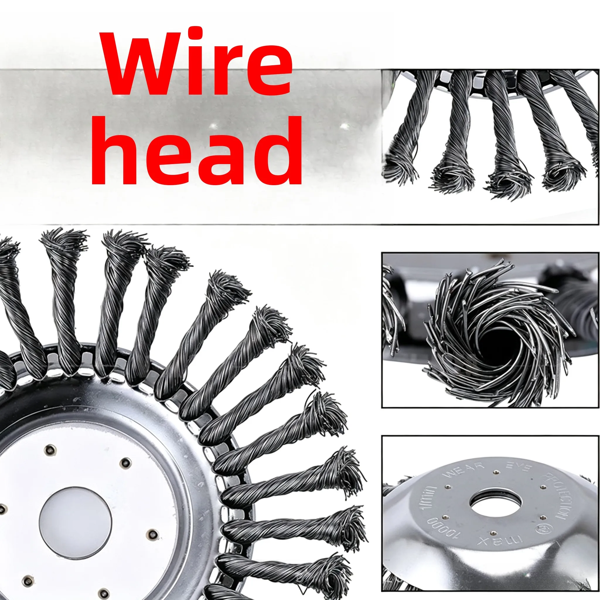 6 Inches Steel Wire Weeder Wheel, Grass Trimmer Head for Moss & Stone Gap Cleaning, Gas Brush Cutter Accessory