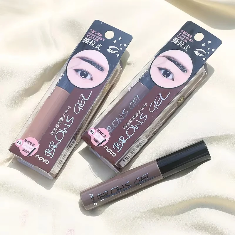 1pc タトゥーピールオフ眉毛ジェルティント半永久眉ティント防水転写防止フラー & 定義された眉毛