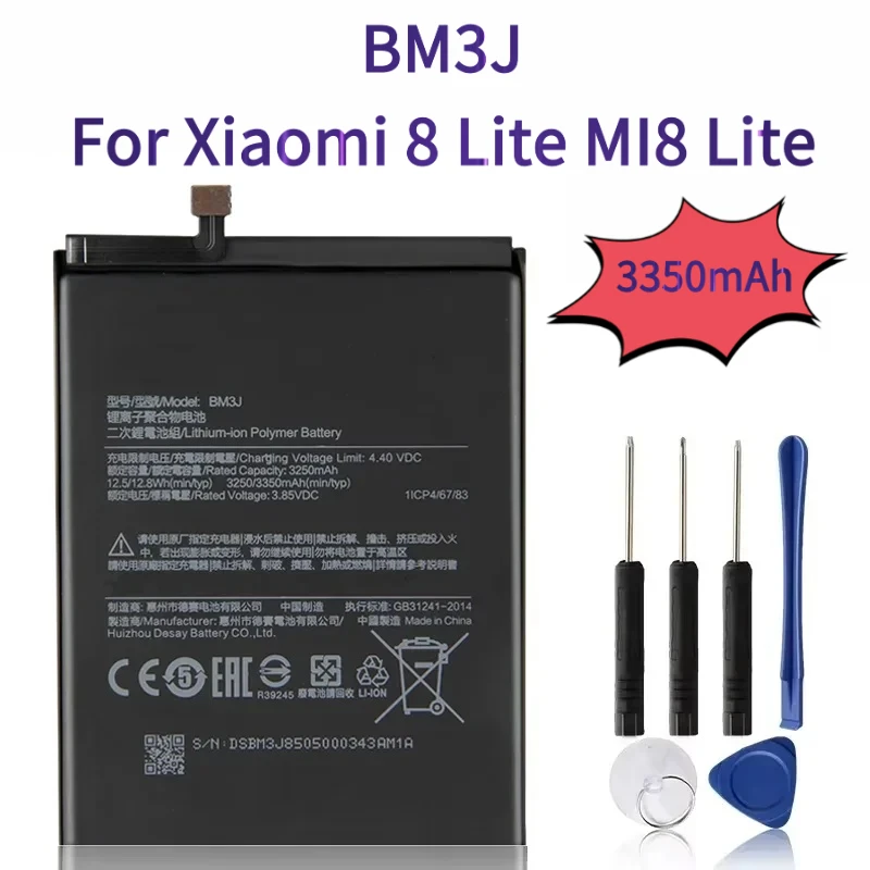 

Phone Battery BM3J For Xiaomi 8 Lite MI8 Lite Replacement With Tool 3350mAh