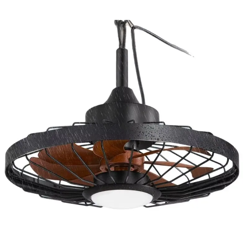 The ceiling fan with lights features a 6-speed ABS fan suitable for outdoor home decoration