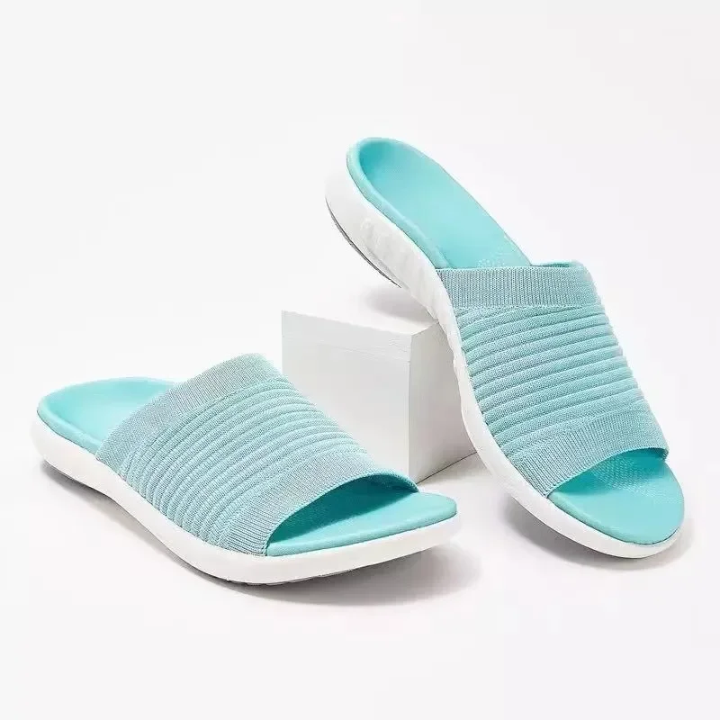 Slippers Women Summer 2024 New Fashion Senior Orthopedic Breathable Fish Mouth Beach Flip Flops Casual Non-slip Wedge Sandalias