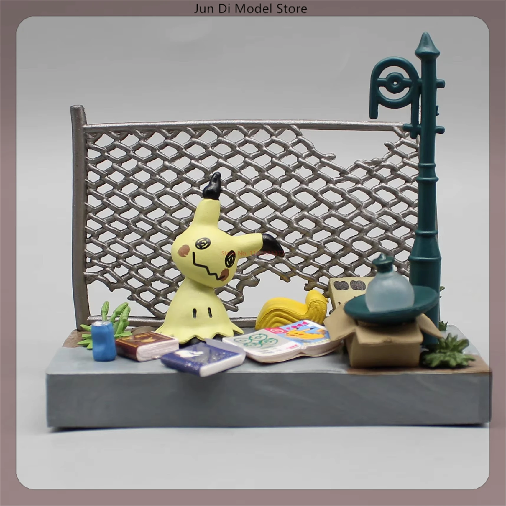 

Pokemon Town Series Figure Dark alley streets at night Corner Pikachu Mimikyu Gengar Muk Umbreon Honchkrow Model Figurines Toys