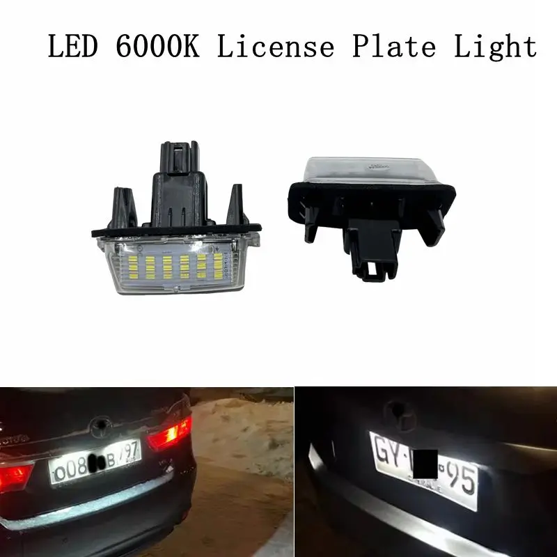 2pcs For Toyota Camry Prius Yaris Vitz Avensis Noah Voxy Esquire White Canbus LED License Number Plate Light No Error Tail Lamp