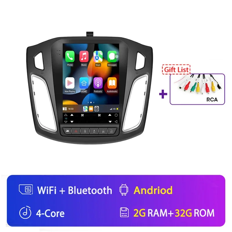 4G + WIFI Android 15 Stereo Voor Ford Focus 3 MK 3 2011-2017 2018 Auto Radio Multimedia Speler GPS 2din Carplay Auto DVD WIFI