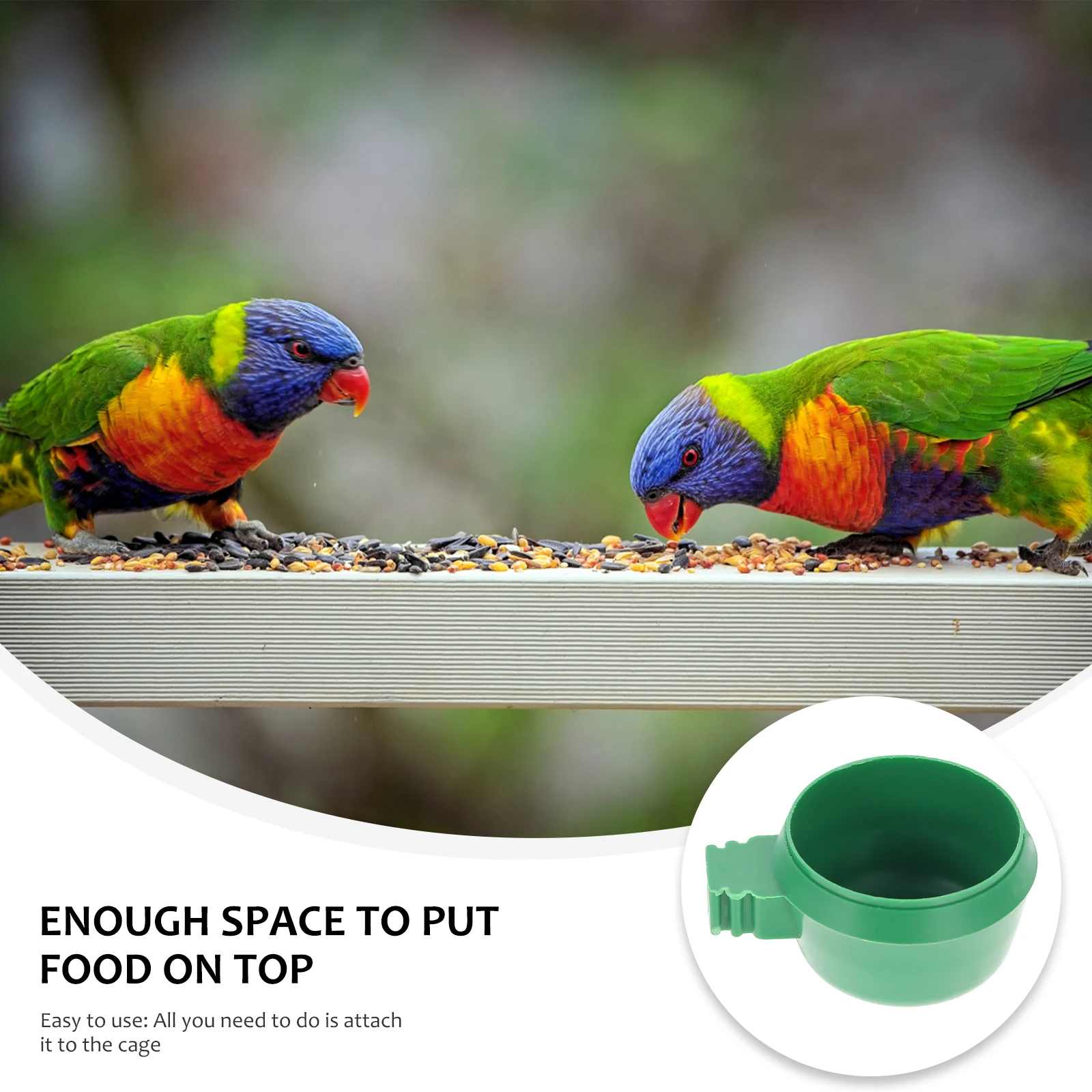 

15 Pcs Bird Food Bowls Durable Cage Feeder Parrot Supplies Birds Feeder Water Bowl Feeding Container Pet Accessories