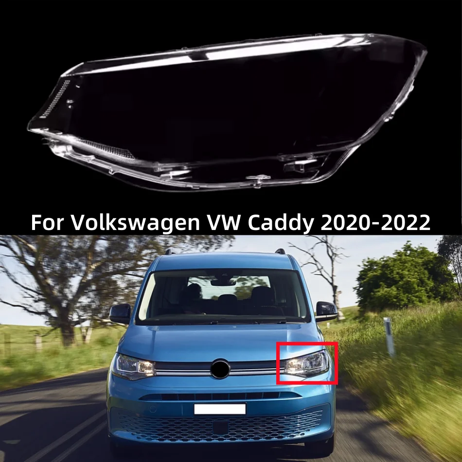 

Для Volkswagen VW Caddy 2020 2021 2022 Gen галогенная передняя фара автомобиля, крышка объектива, абажур, крышка фары, стеклянный корпус