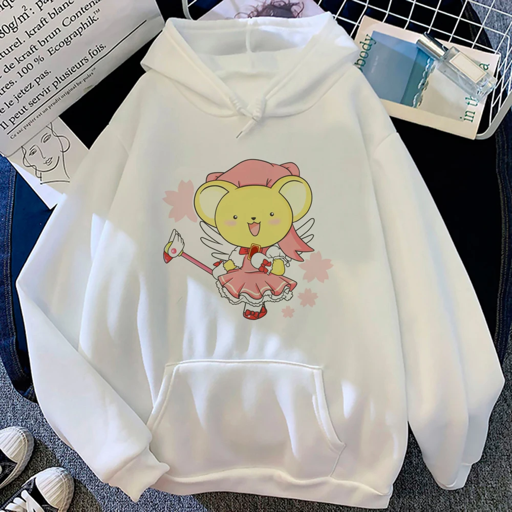 Sakura Cardcaptor sudaderas con capucha para mujer, estilo coreano divertido, y2k, estética, ropa de invierno