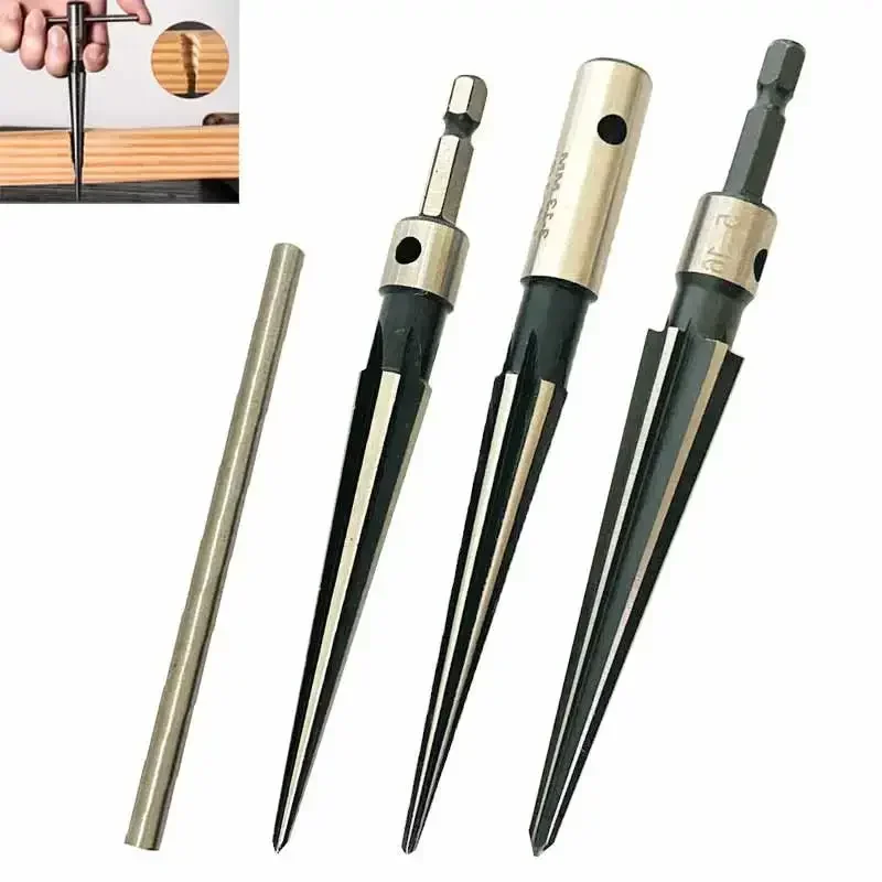 T-type Handheld Taper Reamer, brocas elétricas para perfuração Cuntersunk Head chanfrando uma ferramenta de alargamento, madeira metálica