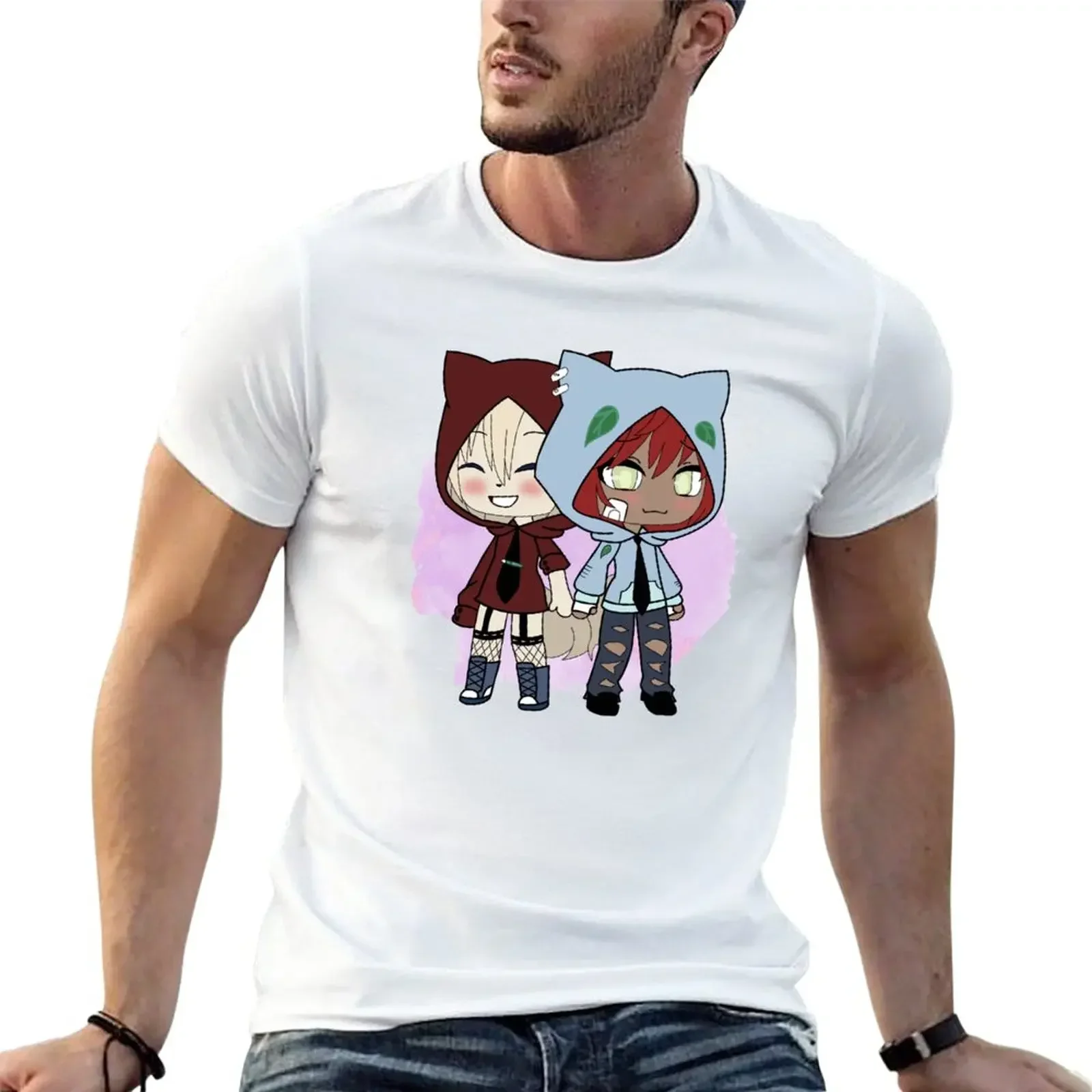 Gacha Life Couple - Koko-chan and Yu-kun T-Shirt customizeds summer clothes new edition t shirts for men