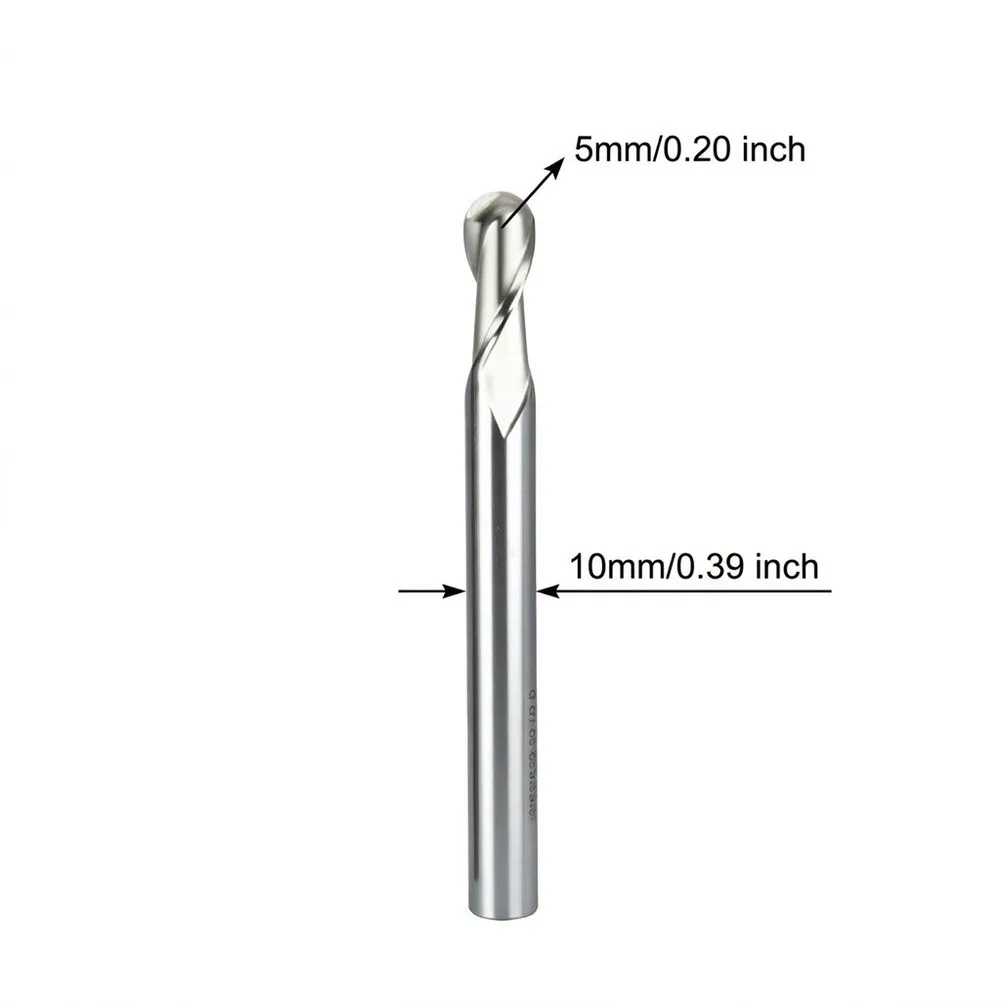 HSS AL Ball Nose End Mill R5 for Aluminum Copper Plastic Mild Steel Milling Extended Length Deep Cavity Capability