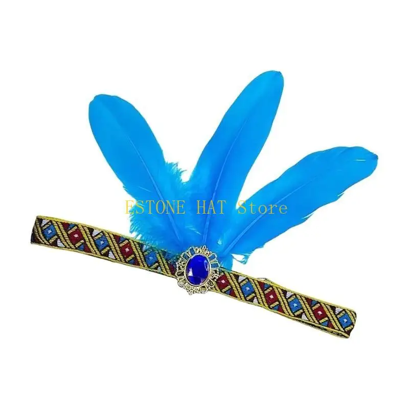 49MF Attention-grabbing Dancer Headwear Novelty Flapper Hairband Dress for Music Festival Halloween Dancing Costume