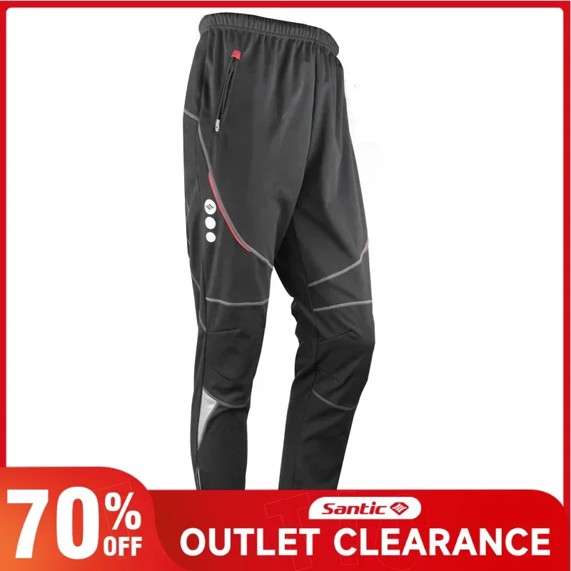 Santic Men's Windproof Pants Winter Thermal Casual Sports Pants Outdoor Breathable Warmer MTB/Road Motor Biker Riding Trousers