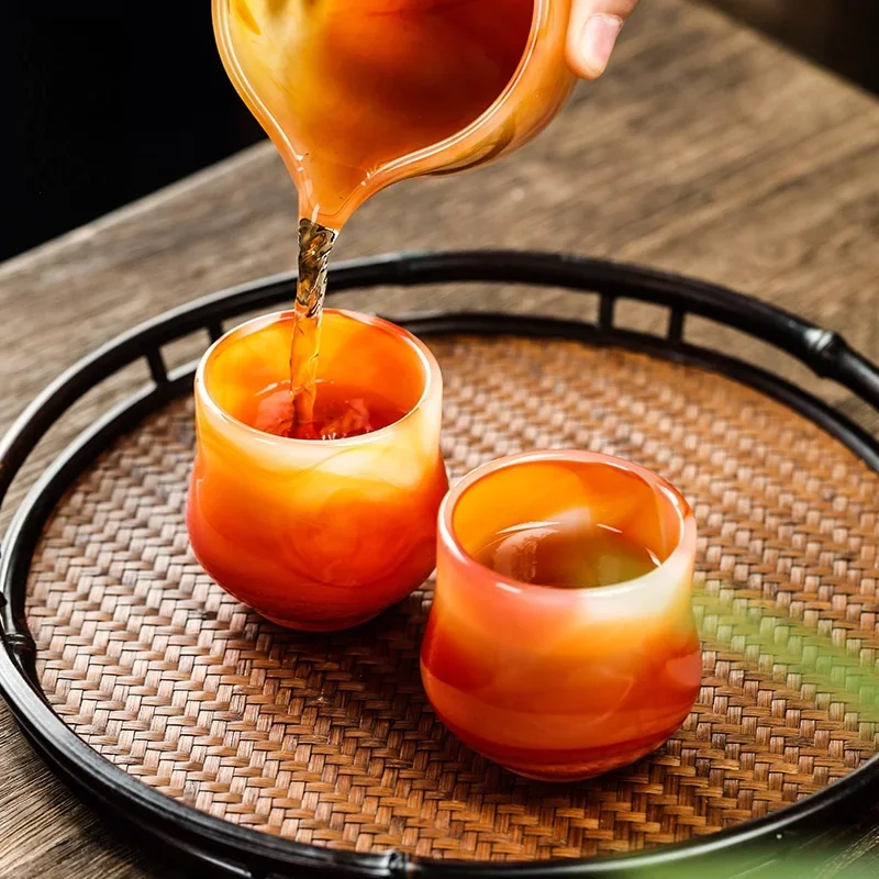 Agate Jade Porcelain teacups chinese style tea bowls Kung Fu Tea Set retro style cup High-quality tea cups in 3 shapes