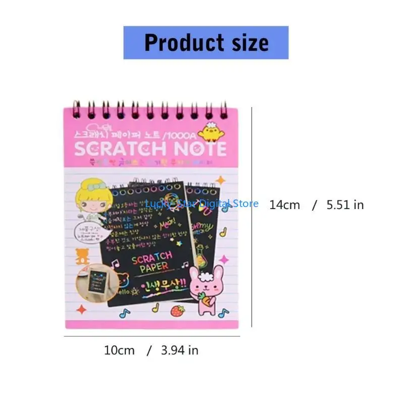 N7MC 4 PCS Scratch Paper Arts Set для Kid Black Scratch Offs Arts Crafts Note Note