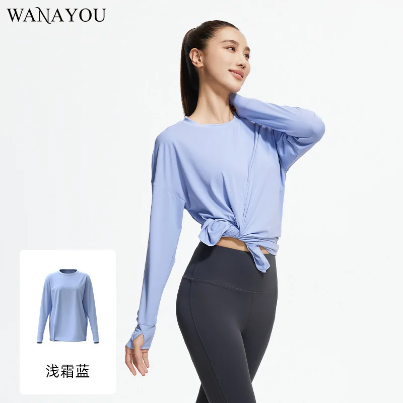 

Split Loose Yoga Clothing Long Sleeve Women Sports Running Training Fitness Clothing Tops Yoga Tops Women Sport Crop Top