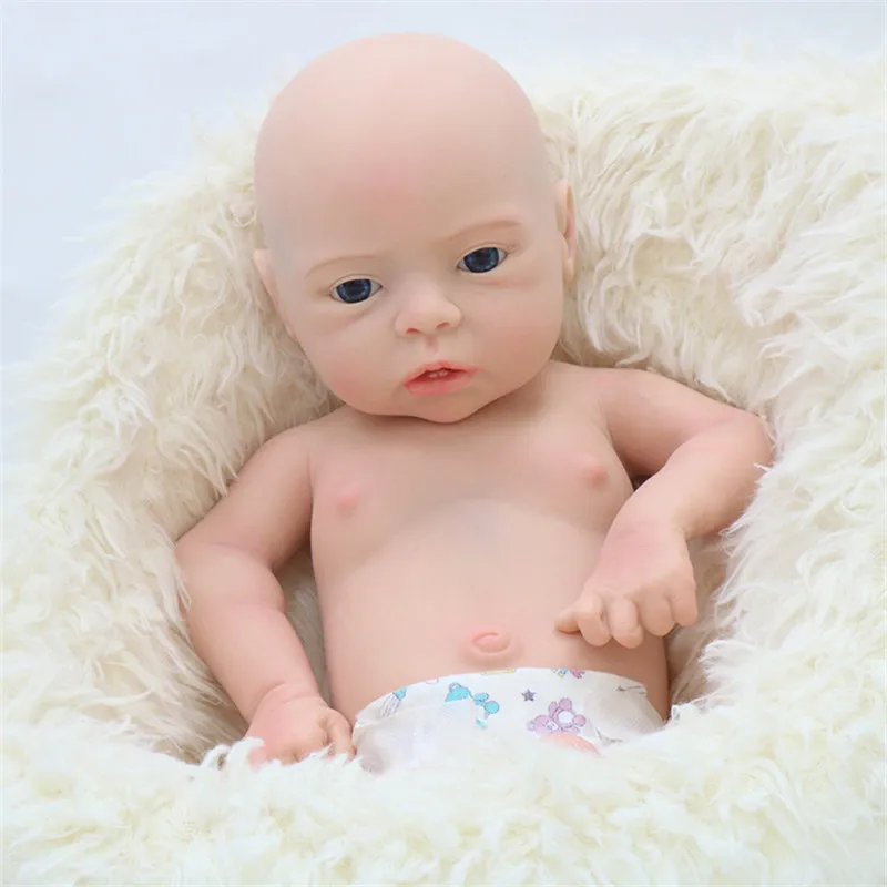 New 18 inch Painted / unpainted rebirth doll kit full solid silicone closed eyes / open eyes reborn kit accessories