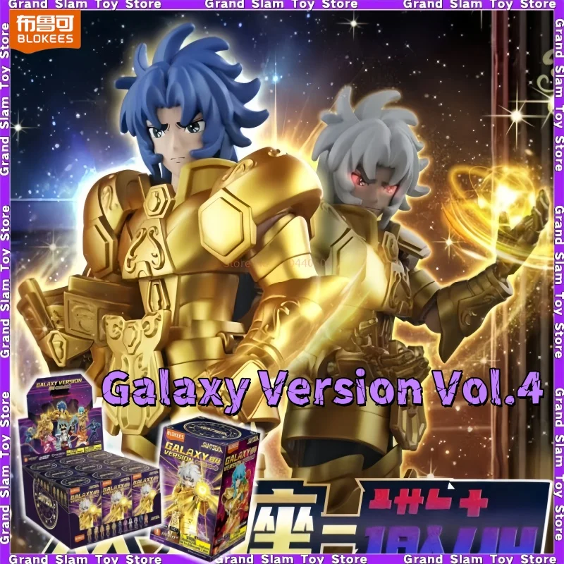 

Original New Blokees Galaxy Version Vol.4 Saint Seiya Blind Box Gold Zodiac Anime Saga Action Figures Assembled Collectibletoy
