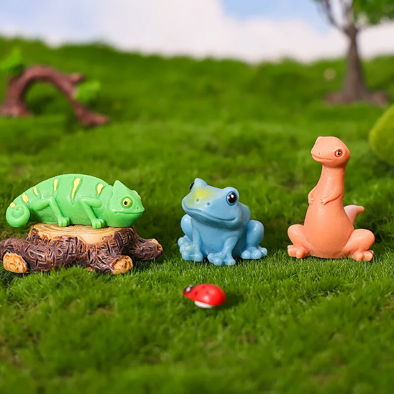 5pcs Miniature Landscape Animal Miniatures Colorful Resin Cute Little Lizard Gecko Desk Ornaments