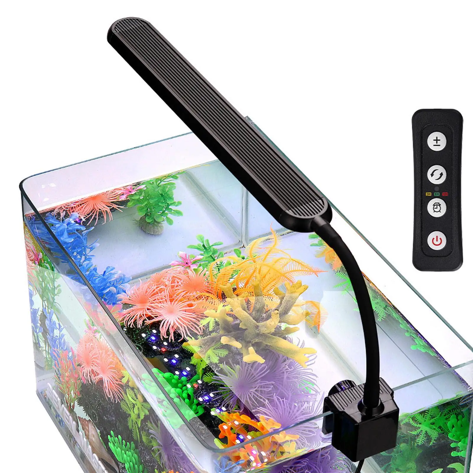 Adjustable Clip-On Aquarium LED Light with Color Timing & Brightness Control - EU Plug Fish Tank Lamp