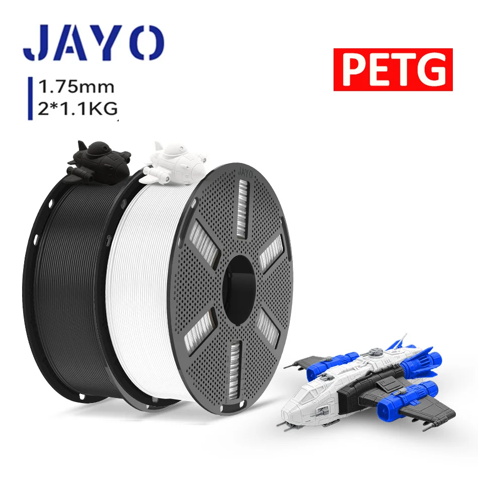 JAYO 3D-Drucker PLA/PETG/PLA PLUS /PLA META /SEIDE/ASB Filament 1,75 mm 2 Rolle 1,1 kg/0,65 kg 3D-Drucker-Filament für 3D-Drucker