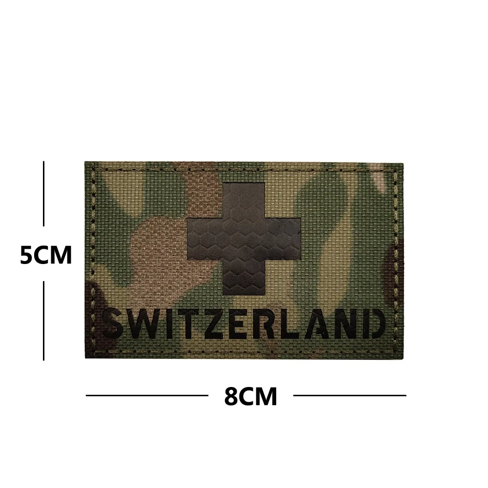 Svizzera Flag Patch Army Tactical Military SWE DEN Badge Applique toppe ricamate per abbigliamento ricamo gancio e anello