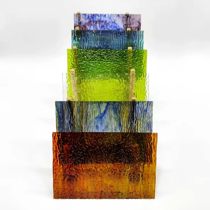 

6pcs 4X6in stained glass sheets blue glass pieces, mosaic glass lampshades, DIY handmade craft materials