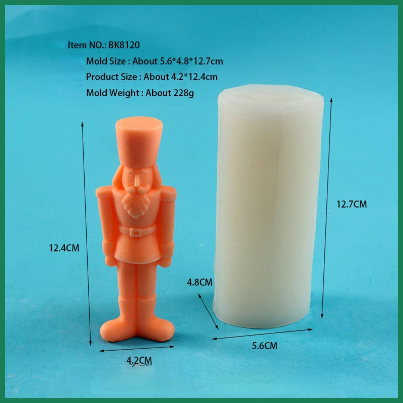 3D British Style Humanoid Soldier Silicone Candle Mold, DIY Scented Candle Resin Plaster Handicraft Desktop Home Decor