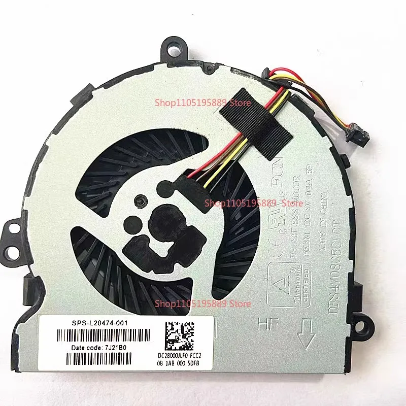 Original New Laptop CPU Fan for HP 15-DB 15-DX 15Q-DX 15T-DS 250 255 256 G7 TPN-C129 TPN-C130 Cooling Fan L20474-001