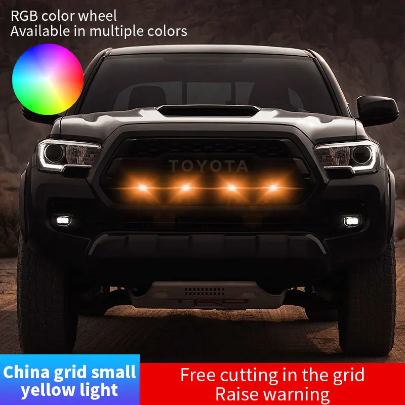 Front Mesh Grills Led Signal Light Fit For Ford Ranger T7 T8 Modified Grille Clearance Storbe Light Dome Light 2016-2020 2021