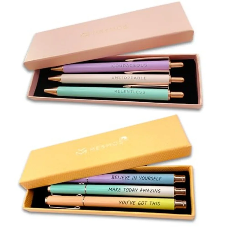 

Набор для вдохновения и уверенности в себе - 3 шт. пастельных шариковых ручек с наконечником 1 мм и 3 шт. гелевых ручек с эффектом омбре с наконечником 0,7 мм, черные чернила