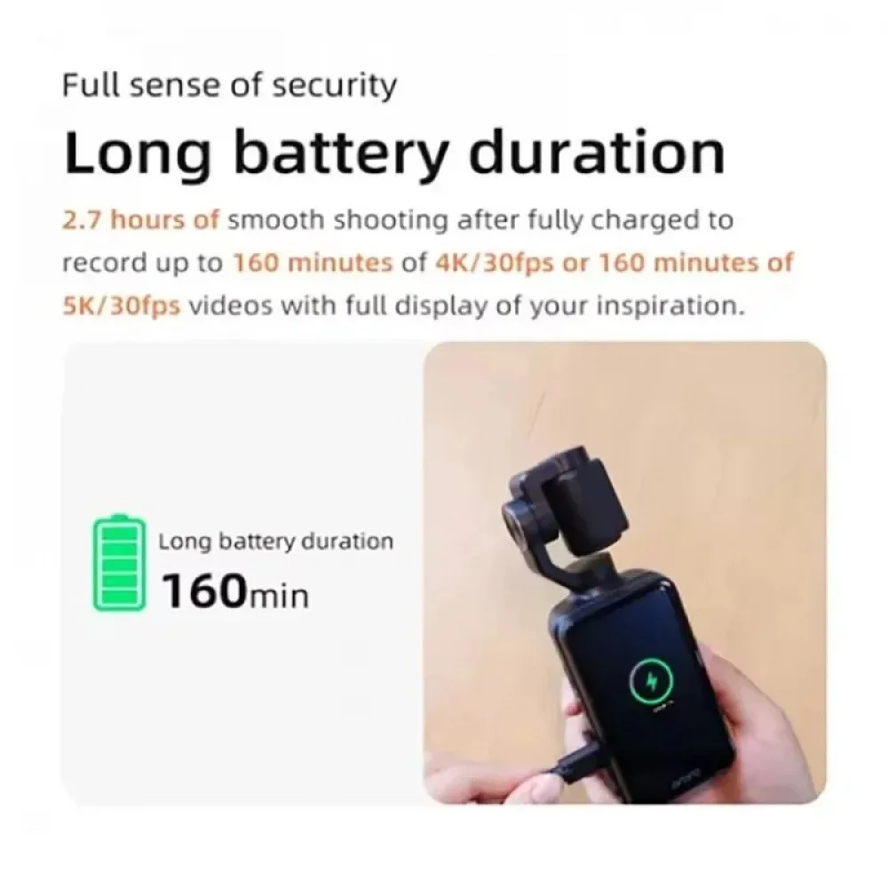 Handheld Pocket Digital Camera 5K/4K Camcorder 3-Axis Gimbal Stabilization Face Tracking for Photographs Vlog Videos Recording