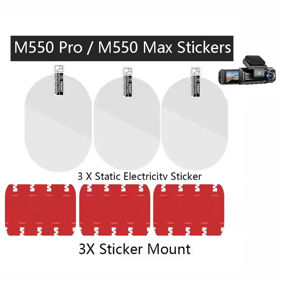 for AZDOME M550 Pro / M550 Max Static Stickers for AZDOME Rear Dash cam Sticker 3pcs