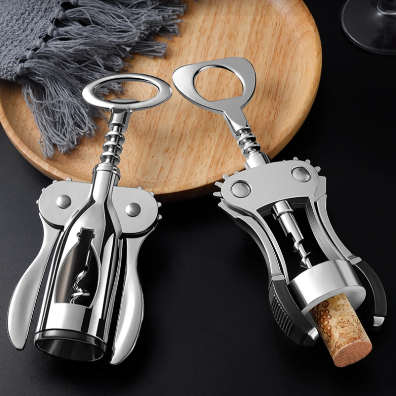 

Stainless Steel Opener Modern Simple Manual Wine Self Defense Bottle Opener Multifunctional Tire Bouchon Kitchen Tools