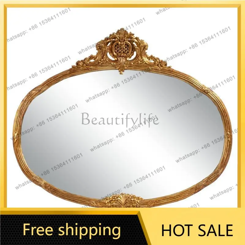 LS French retro light luxury villa mirror wall-mounted living room decoration bathroom dressing mirror