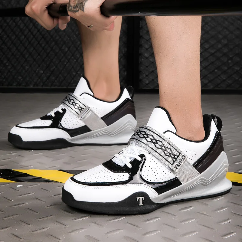Durable Rubber Wrestling Shoes Mens Indoor Gym Training Powerlifting Squat Shoes Professional Support