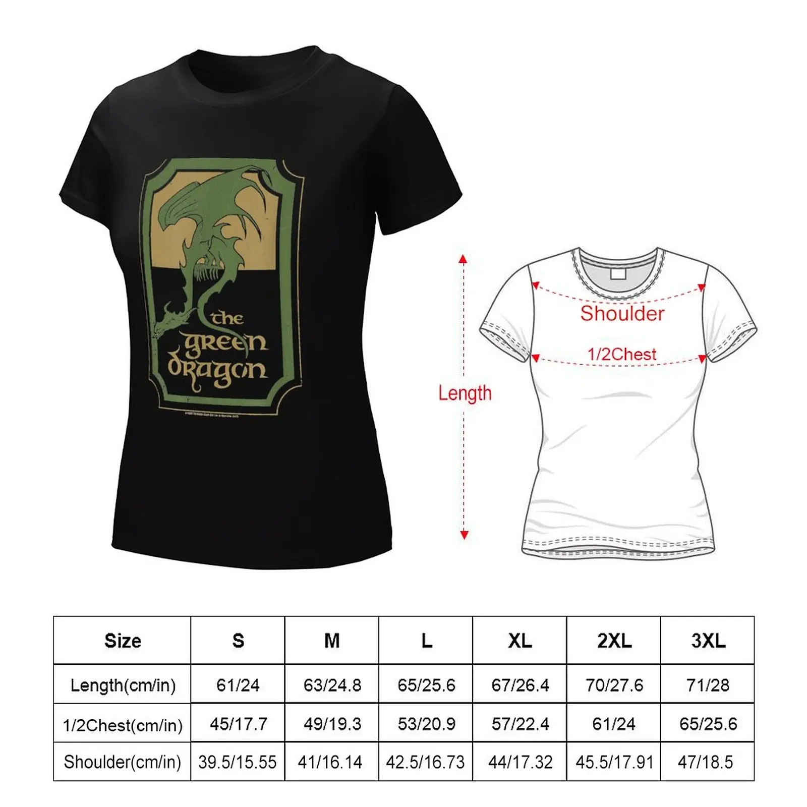 Lord Rings Green Dragon Tavern T-Shirt graphic t-shirts for Women t shirts for Women graphic Woman clothing Top Women