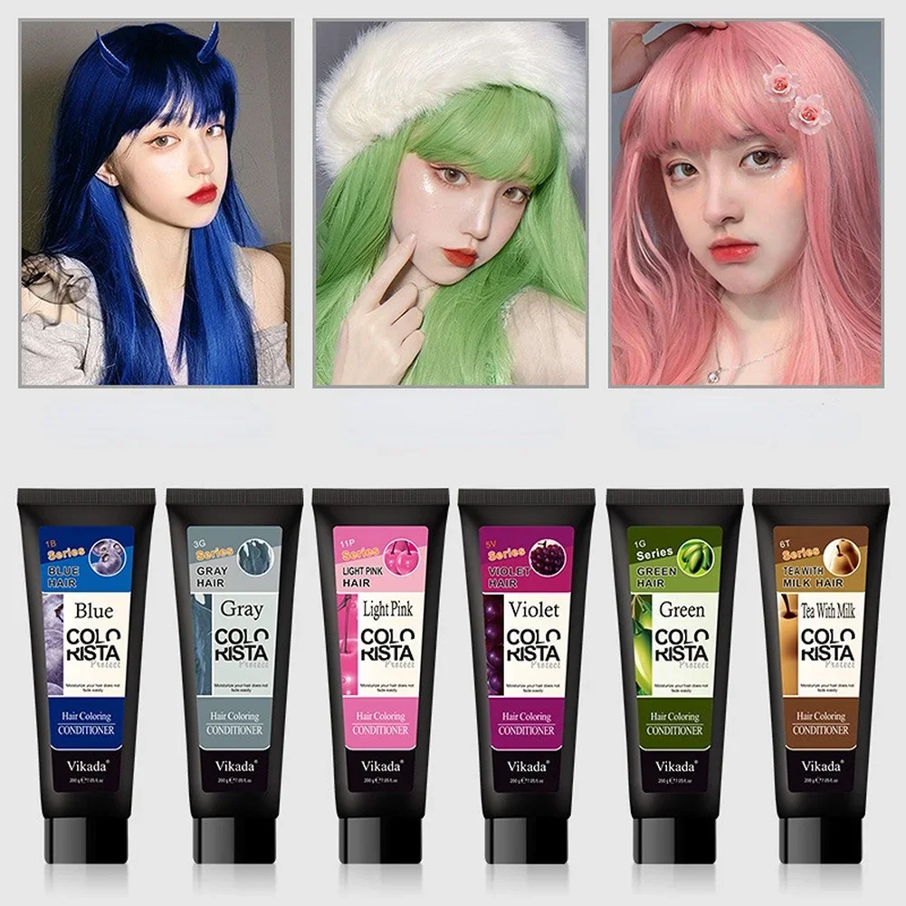 Hair Dye Shampoo Instant Hair Color for Gray Hairs Coverage Color Protection Anti Fading Conditioner Barber Pink Hair Dye 염색약